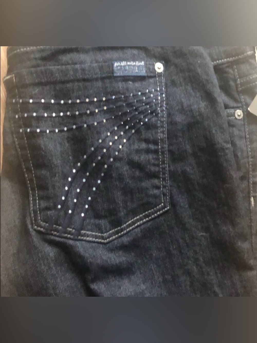 7 of all Mankind Women’s Dark Gray Denim Jeans with Studded Pocket New with Tags